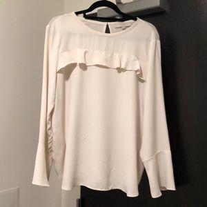 Cream ruffle blouse